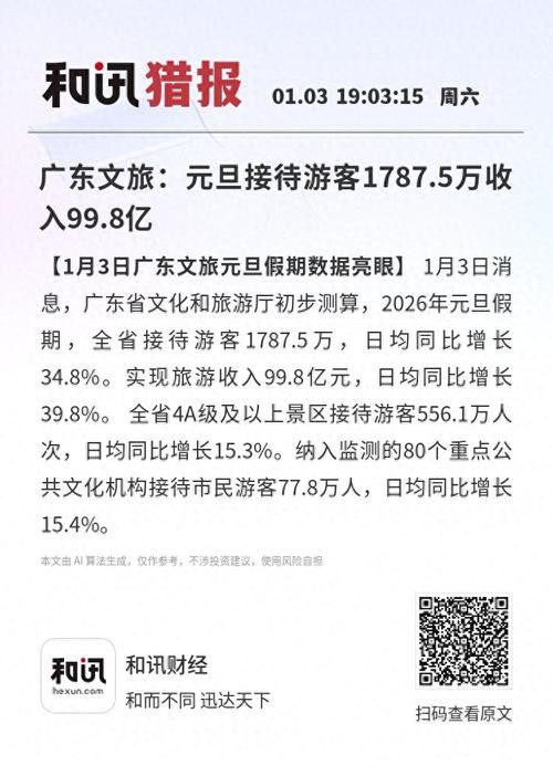 元旦假期广东实现旅游收入近百亿元 元旦假期广东实现旅游收入近百亿元